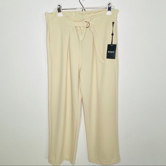 ☑️DKNY Womens Wheat Stretchy Wide Leg Trousers FLYP - Picture 2 of 15